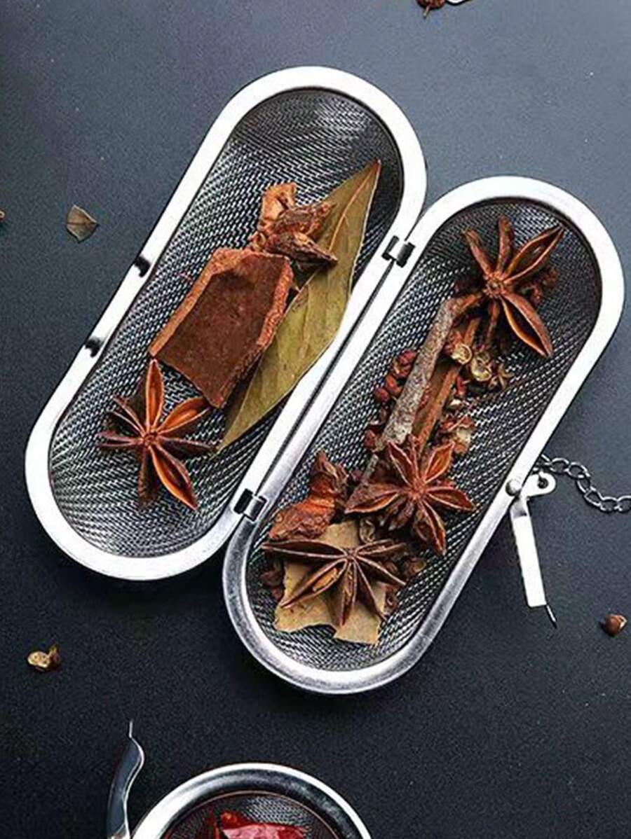 1pc Stainless Steel Reusable Long Spice & Hot Pot Seasoning Filter,Kitchen,Kitchen Items,Food,Cooking,Camping,Vacation,Beach,Room Decor,Organizer,Party,Travel.