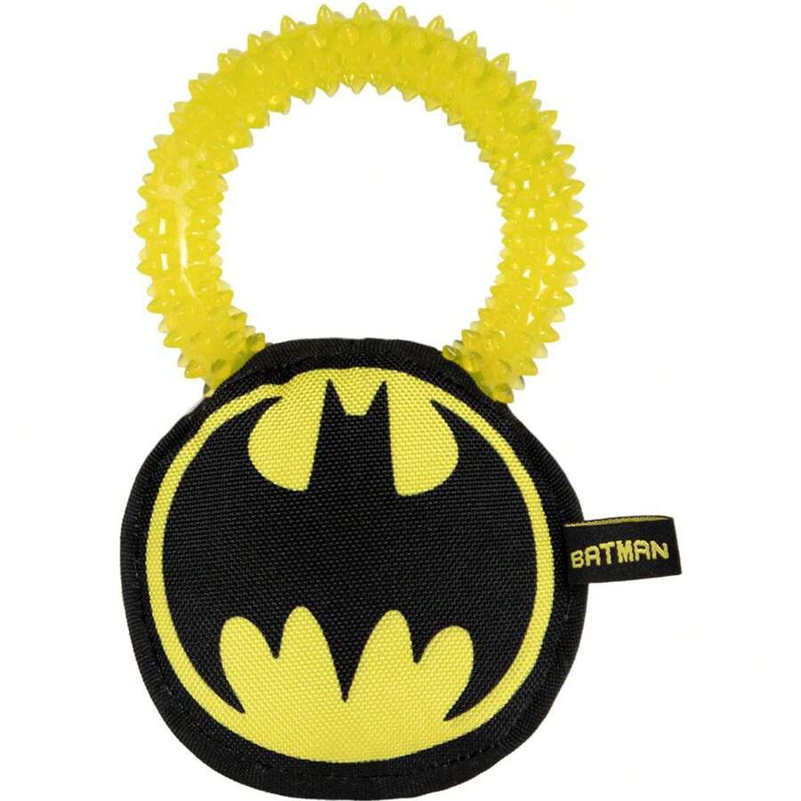 DC Comics Anneau de dentition pour chien BATMAN YELLOW - Anneau de dentition pour chien sous licence officielle - Anneau de dentition pour chien de vos personnages préférés - Jouet pour chien au design unique et licence officielle - Anneau de dentition pour chien et jouet pour chien en même temps