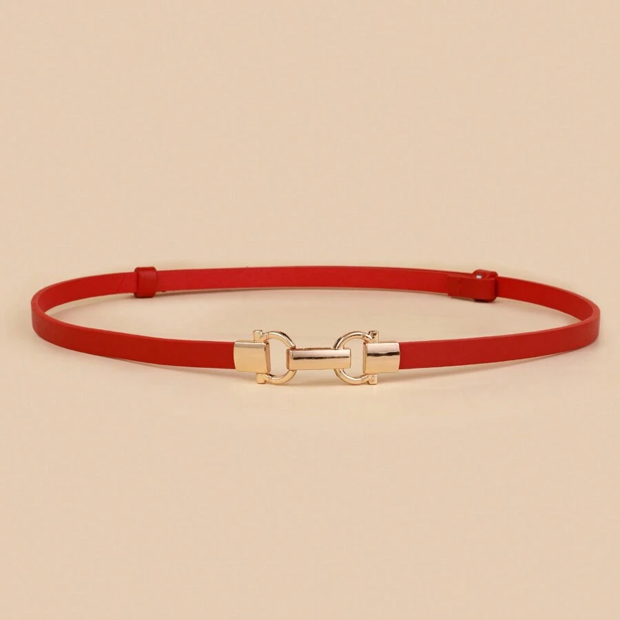 Adjustable Length Thin Belt With Buckle Decor For Dresses Halloween