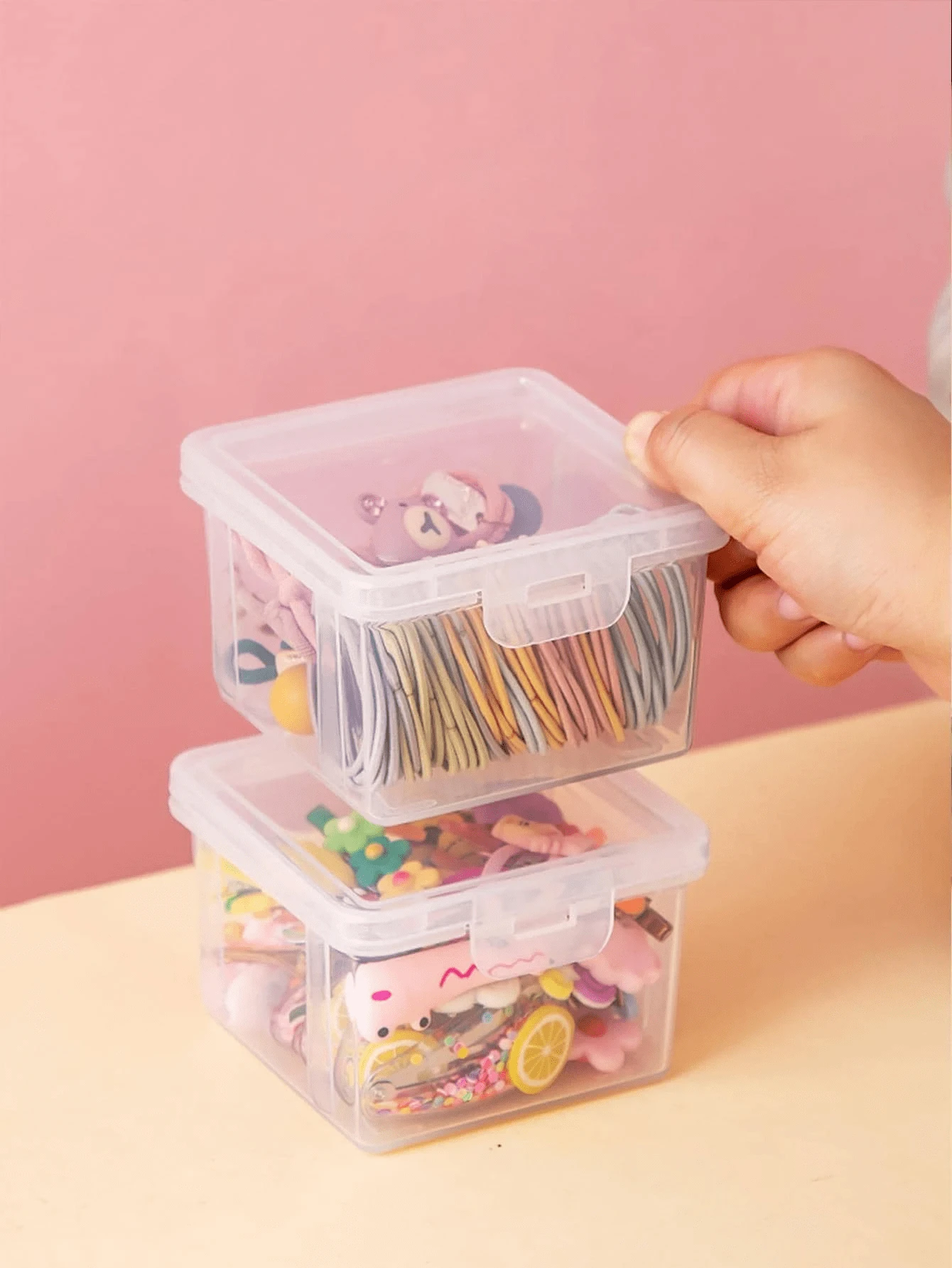 1pc/2pcs Hair Accessories Storage Box, One-Size Fits All Hair Band, Clip, Jewelry Box, Girls Hair Ornament, Festival Gift Storage Box, Gender Reveal Party, Perfect For Birthdays, Weddings, Parties, The Perfect Gift For Colleagues, Friends, And Family, Back To School