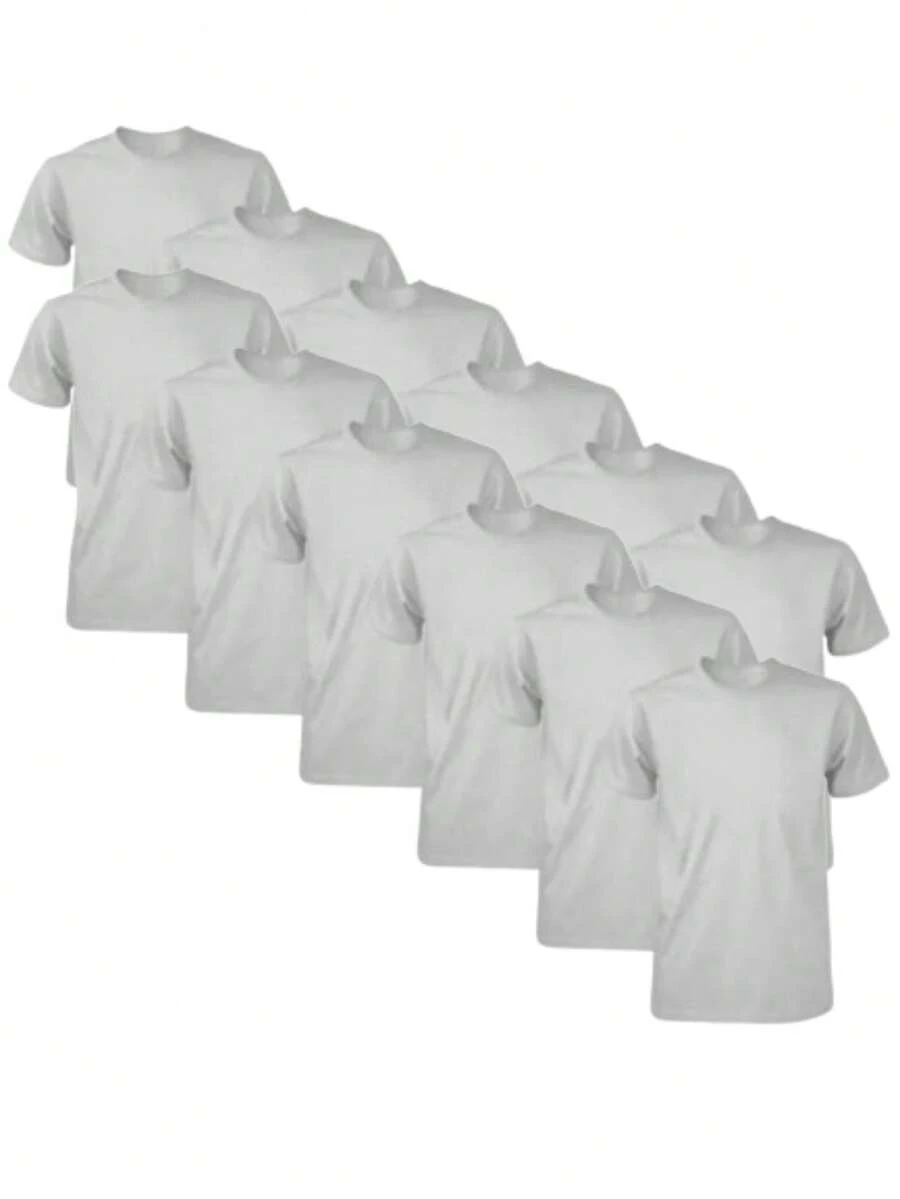 Kit 12 Camisetas Masculinas Premium Cinza