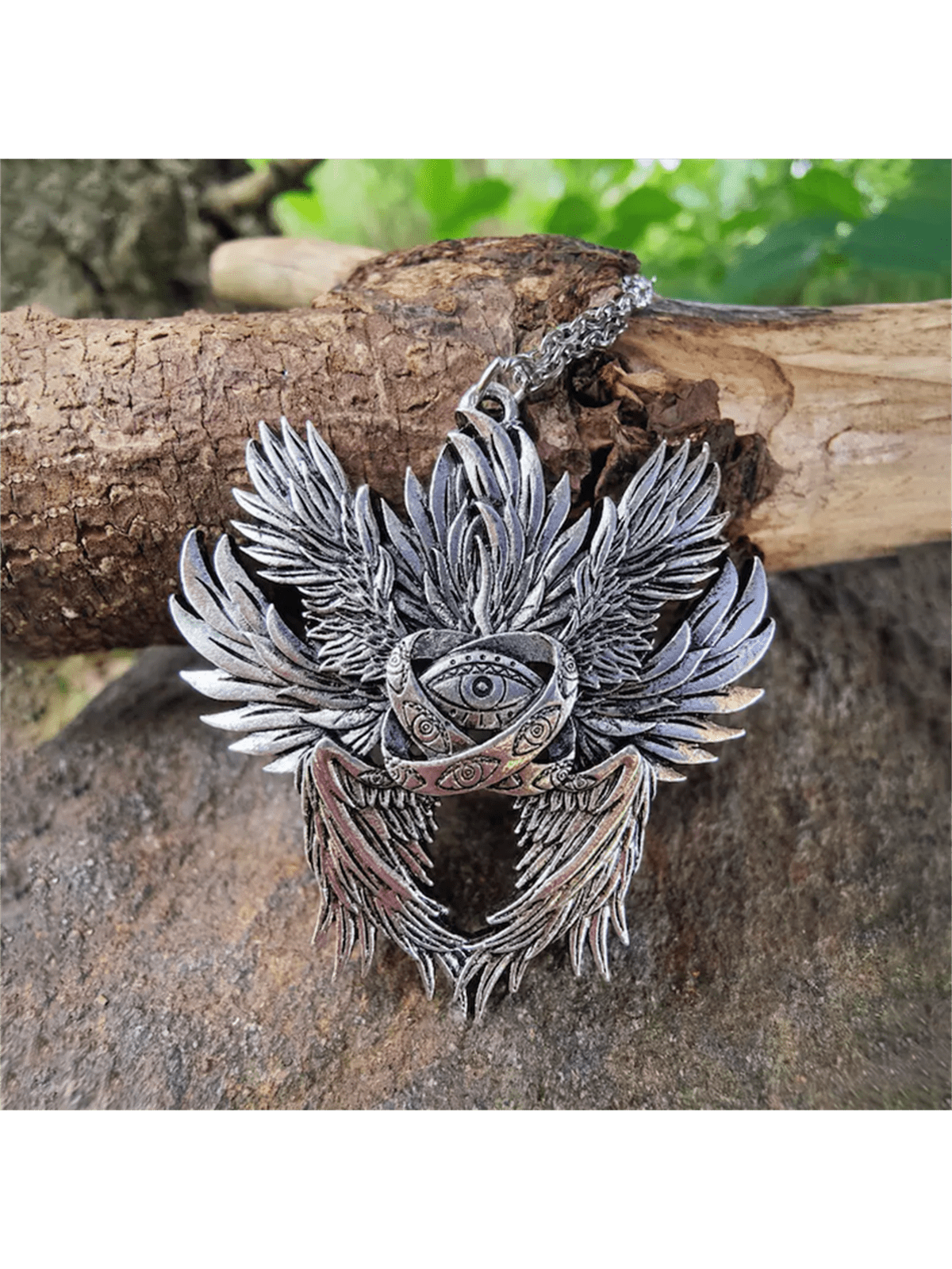 Collana pendente alla moda in stile gotico vintage con ali e occhio malvagio, collana da donna personalizzata minimalista, regalo per festa