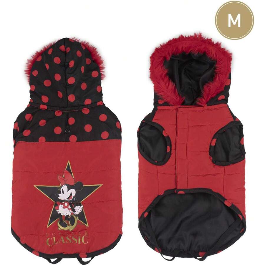Disney | GEWATTEERDE HONDENJAS M MINNIE ROOD - Waterafstotende hondenjas - Comfortabele pasvorm - Modern design