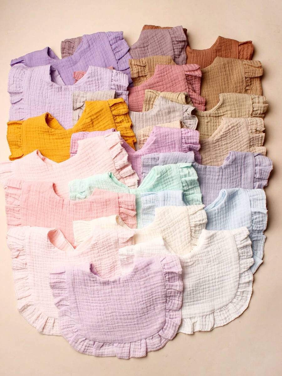 Set de 20 baberos para bebé en colores candy para uso diario