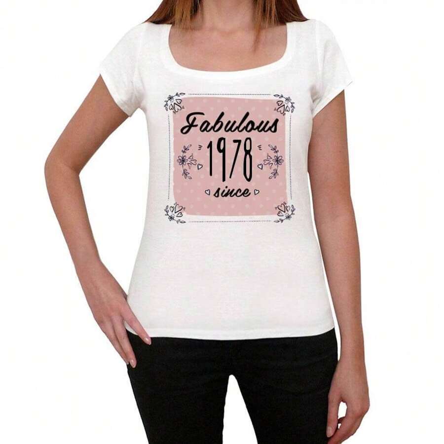 T-shirt donna Fabulous Woman Since 1978 – Fabulous Woman Since 1978 – 46 anni T-shirt grafica idea regalo 46° compleanno Vintage anno 1978 Novità