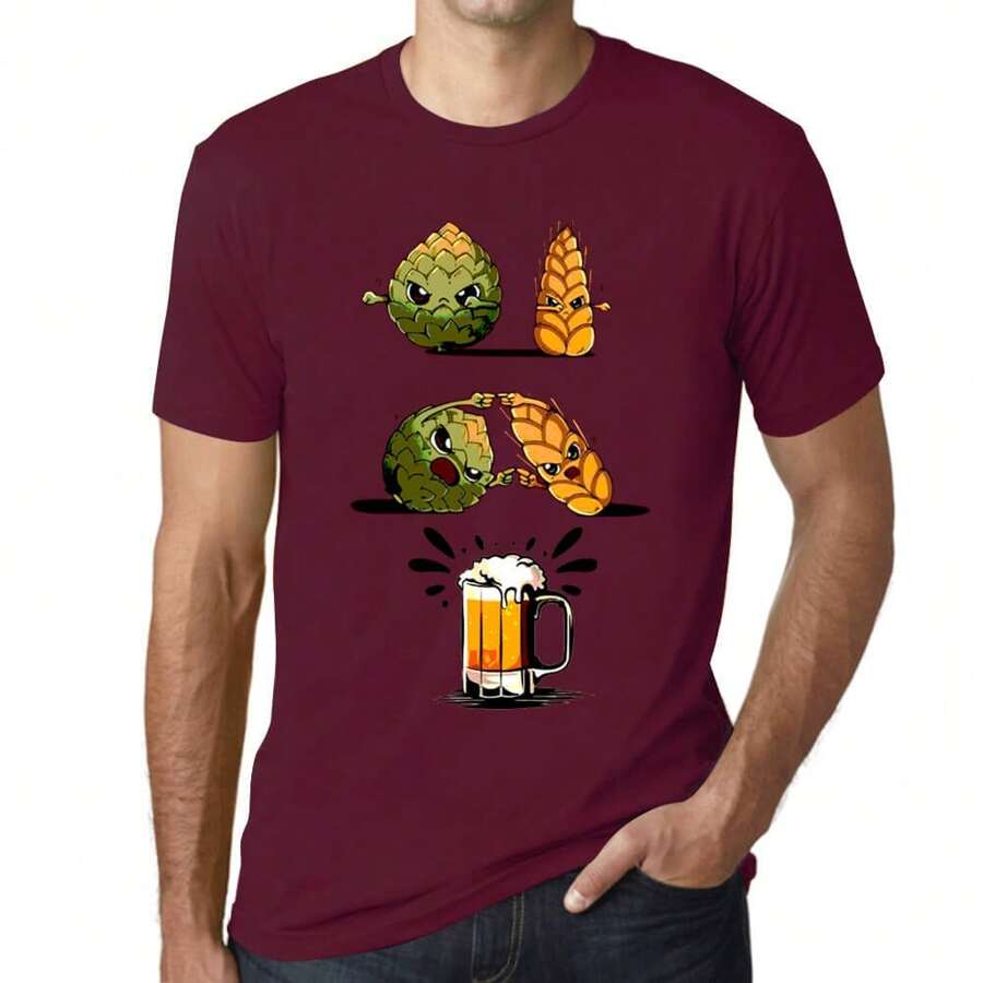 T-shirt da uomo con design Fusion Beer - Fusion Beer Design - T-shirt grafica eco-responsabile Regalo vintage