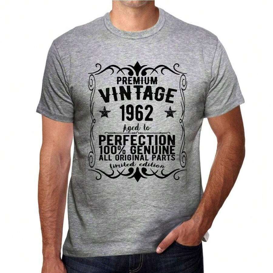 Maglietta da uomo – Tutte le parti originali invecchiate alla perfezione 1962 – Maglietta grafica 62 anni Idea regalo 62° compleanno Vintage Anno 1962 Nuovo