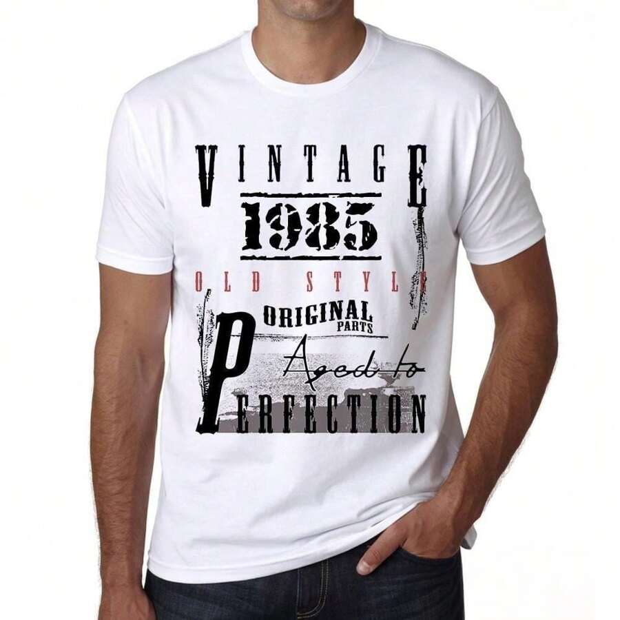 Heren T-shirt Originele onderdelen, tot in de perfectie verouderd 1985 – Originele onderdelen, tot in de perfectie verouderd 1985 – 39 jaar Grafisch T-shirt Cadeau-idee 39e verjaardag Vintage jaar 1985 Nieuw