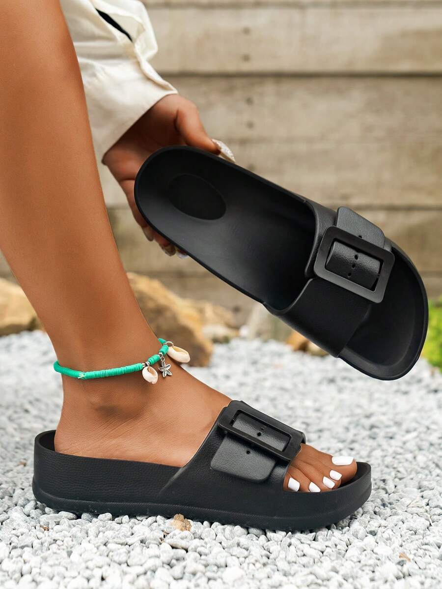 EVA Beach Slippers, Outdoor Water Shoes, Fashionable And Versatile Thick-Soled High-Heeled Casual Slippers, Indoor Home Slippers With Soft Sole