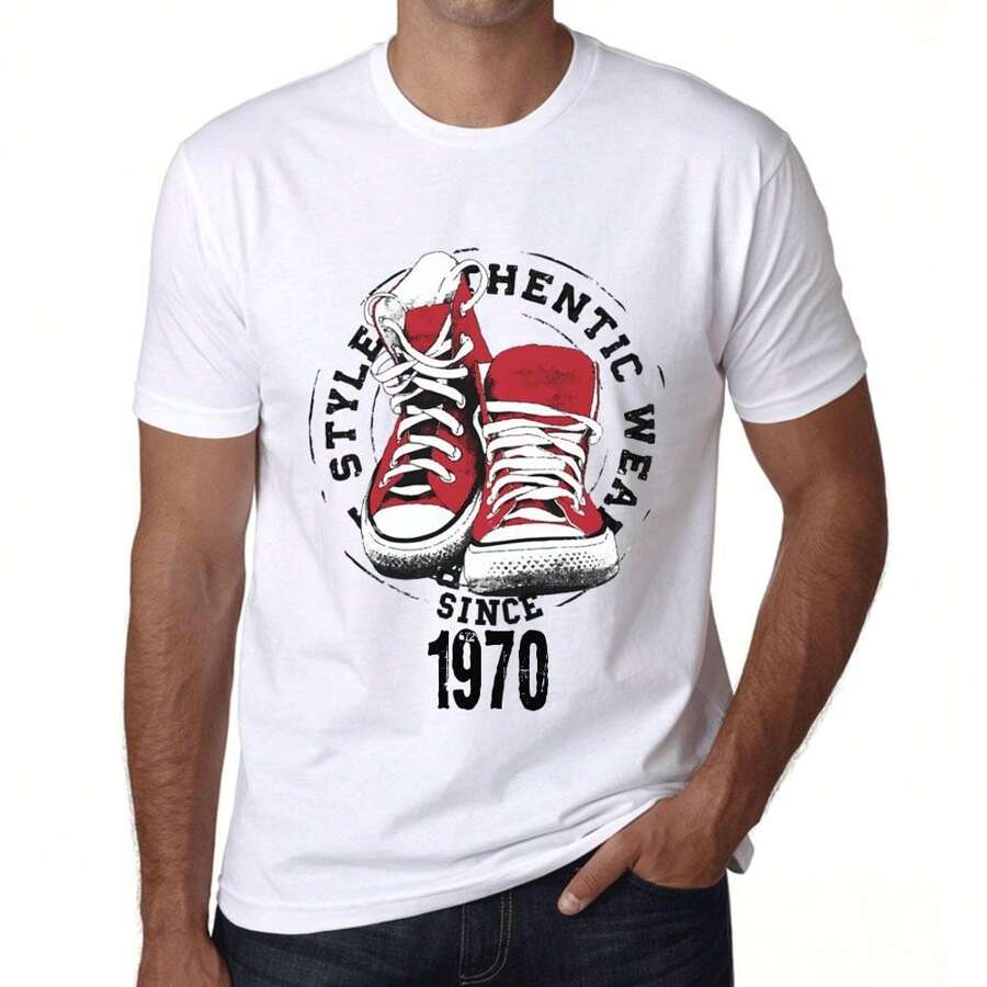 T-shirt da uomo Authentic Style Since 1970 – Authentic Style Since 1970 – 54 anni T-shirt grafica Idea regalo 54° compleanno Vintage Anno 1970 Novità