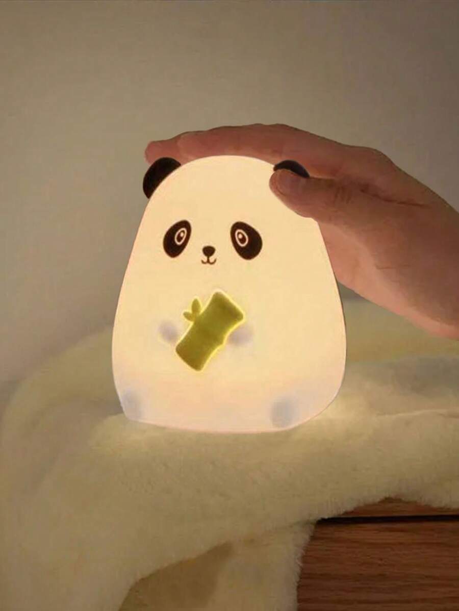 Night Light For Kids Panda Gifts Cute LED Lamps For Teen Girls Bedroom Animal Night Light Battery Operated Silicone Animal Nightlight For Baby Nursery Toddler Boy Kawaii Room Decor Cute Bedroom Decor