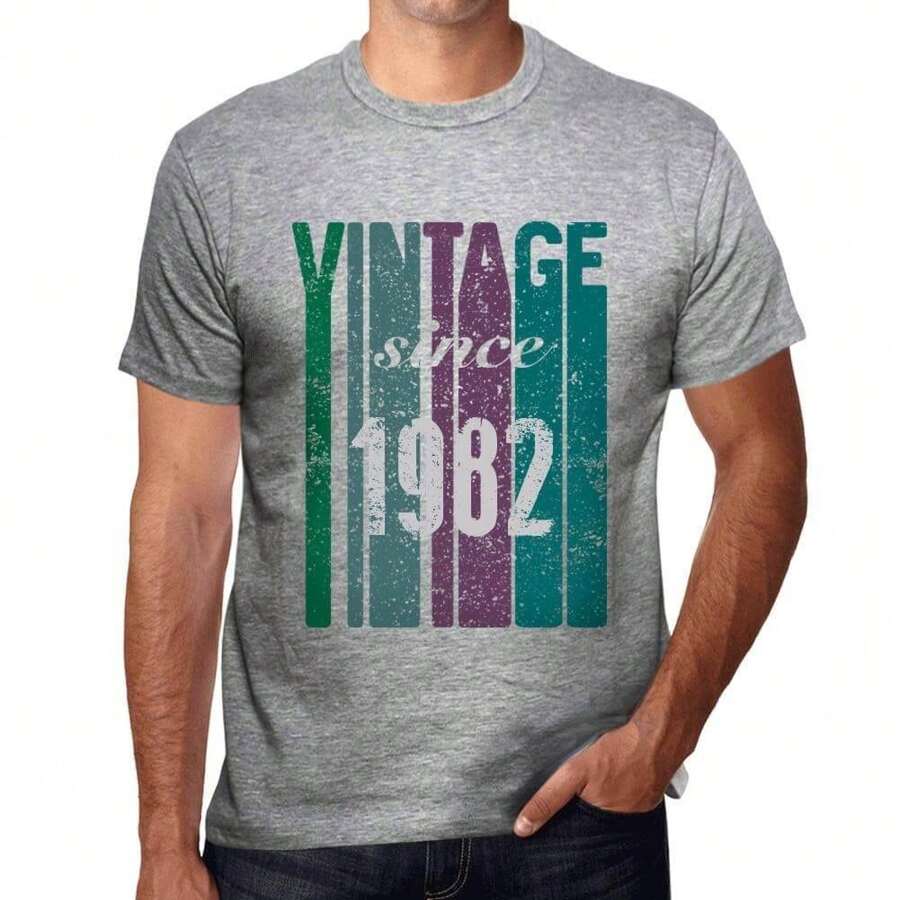 Heren T-shirt Vintage sinds 1982 – Vintage sinds 1982 – 42 jaar Grafisch T-shirt Cadeau-idee 42e verjaardag Vintage jaar 1982 Nieuw