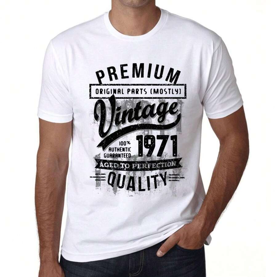 T-shirt da uomo – Parti originali (per lo più) invecchiate alla perfezione 1971 – 53 anni T-shirt grafica Idea regalo 53° compleanno Vintage Anno 1971 Nuovo