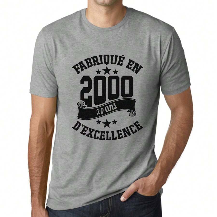 Homme Tee-Shirt Fabriqué En 2000 24 Ans T-Shirt Graphique Idée Cadeau 24e Anniversaire Vintage Année 2000 Nouveauté