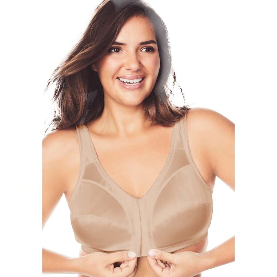 COMFORT CHOICE Comfort Choice Women's Plus Size Front-Close Satin Wireless Bra