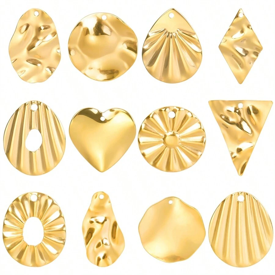 5 szt. Stal nierdzewna 304 przesadny kształt geometryczny zawieszki Charms do samodzielnego tworzenia biżuterii, pasujące do naszyjnika, bransoletki, kolczyków