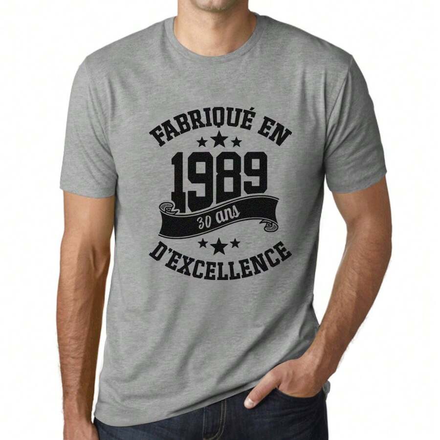 T-shirt da uomo realizzata nel 1989 T-shirt grafica di 35 anni Idea regalo per il 35° compleanno Vintage Anno 1989 Nuova