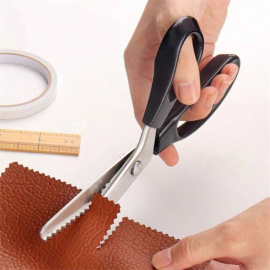 1pc Stainless Steel Lace Scissors, Triangle/Wave/Crescent Teeth Shape, DIY Sewing Fabric Clothing Handicraft Fabric Lace Scissors Back To School