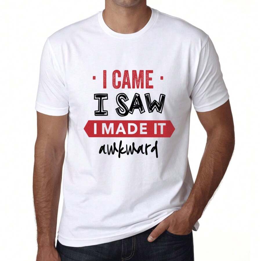 T-shirt da uomo I Came I Saw I Was Clumsy – I Came I Saw I Made It Awkward – T-shirt grafica eco-responsabile Regalo vintage