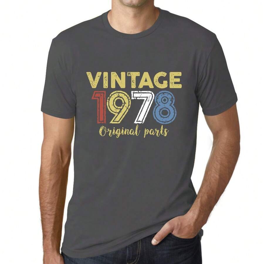 T-shirt da uomo Original Parts 1978 – Original Parts 1978 – 46 anni T-shirt grafica idea regalo 46° compleanno Vintage Anno 1978 Nuovo