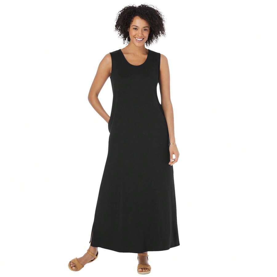 WOMAN WITHIN Woman Within Women's Plus Size Sleeveless Scoopneck Dress