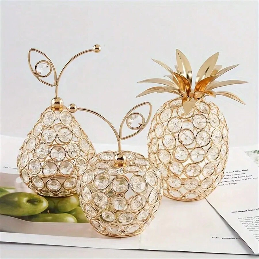 1pc, Fruit Crystal Decoration, Fruit DDecoration, Fruit Candlestick, Suitable For Home Restaurant Decoration, Holiday Gift, Wedding Party