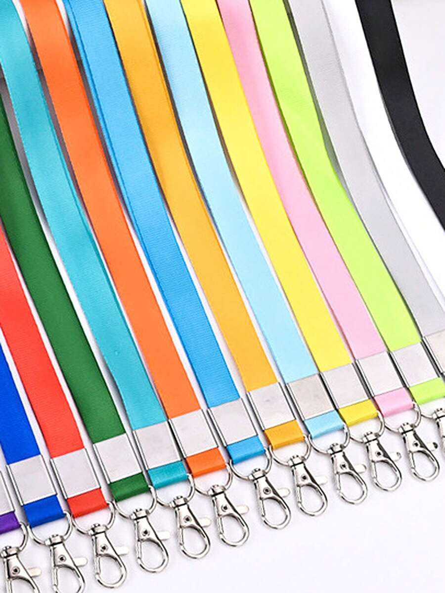1pc Solid Color 1.5CM Wide Plain Student ID Card Holder Lanyard Neck Sling Chest Card Work ID Card Bus Card Lanyard Hanging Neck Rope Lanyard For Mobile Phone Straps Camera