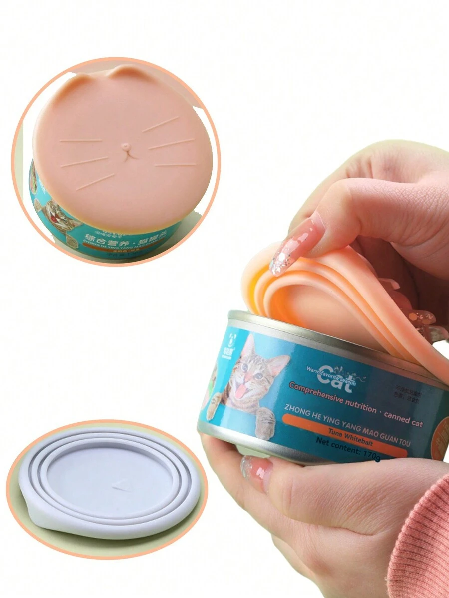 Tapa reutilizable con aislamiento de aire para latas de comida de mascota, mantiene la frescura, antifugas, fácil de limpiar, color aleatorio