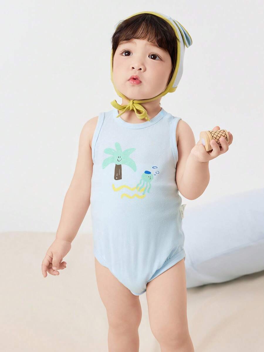 Balabala Newborn Baby Boys Clothes Triangle Suit Two-Piece Set Full Summer Fresh Cute
