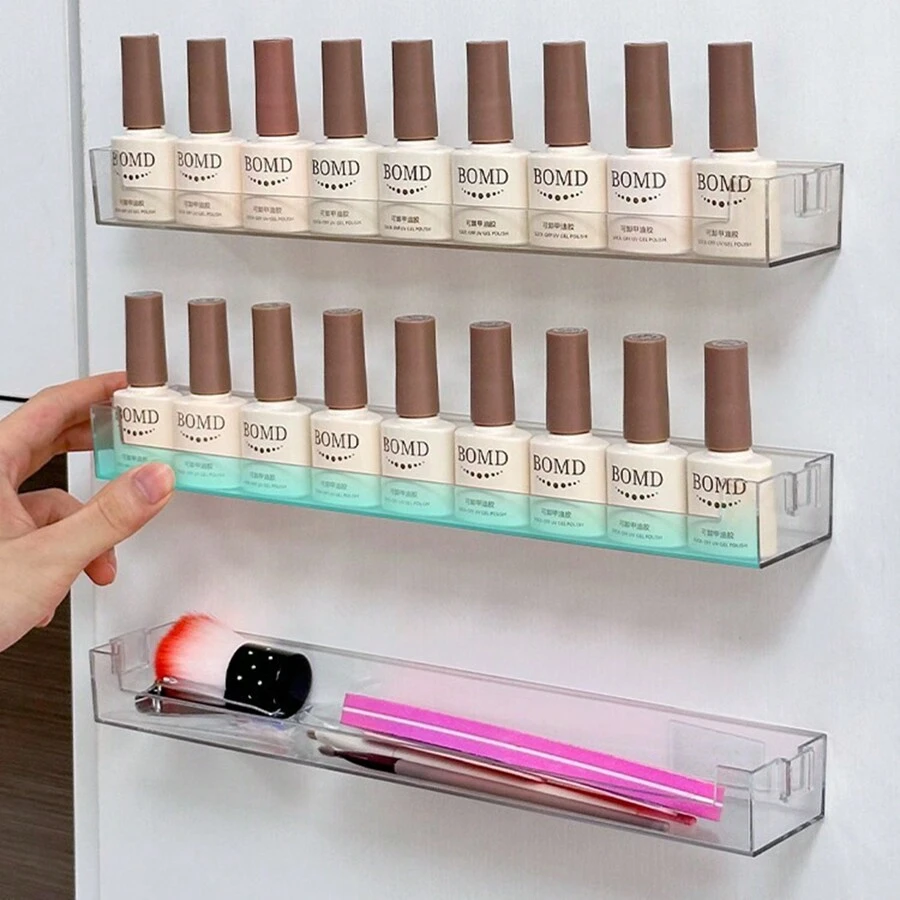 1 Stück Nagellack Aufbewahrungshalter Wandmontage Nagellack Nagelstudio Aufbewahrungsregal Wanddekoration Transparentes Aufbewahrungsregal
