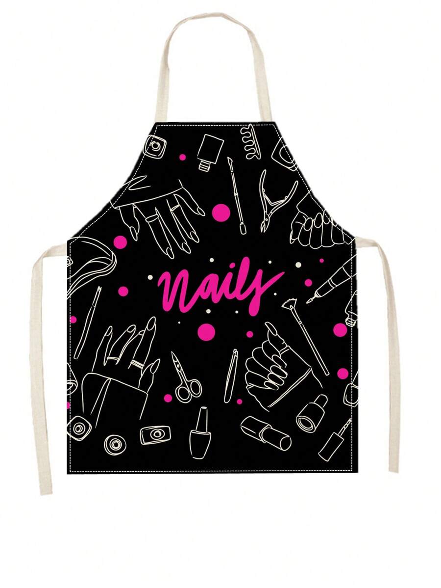 1 pieza Delantal de lino para manicura o cocina, uso familiar, cocina, baño, hogar, proveedores de artículos del hogar