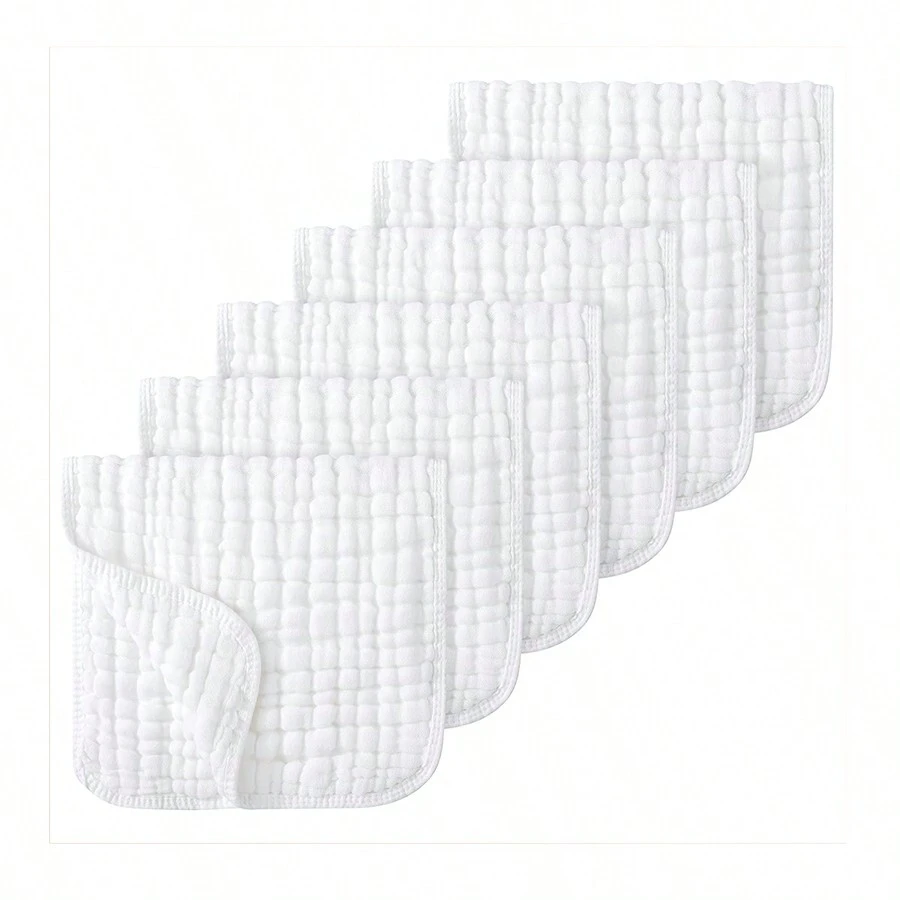 Paquete de 3/6 piezas de baberos planos suaves y absorbentes, resistentes a las babas, adecuados para niños y niñas, trapo de lavado