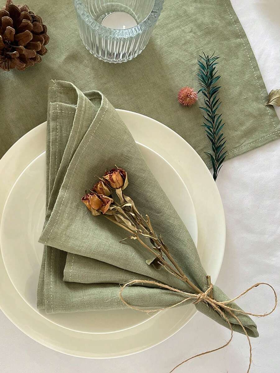 1/6 pezzi di tovaglioli in lino moderni e minimalisti, pelle-friendly, adatti per matrimonio, festa, compleanno, addio al nubilato