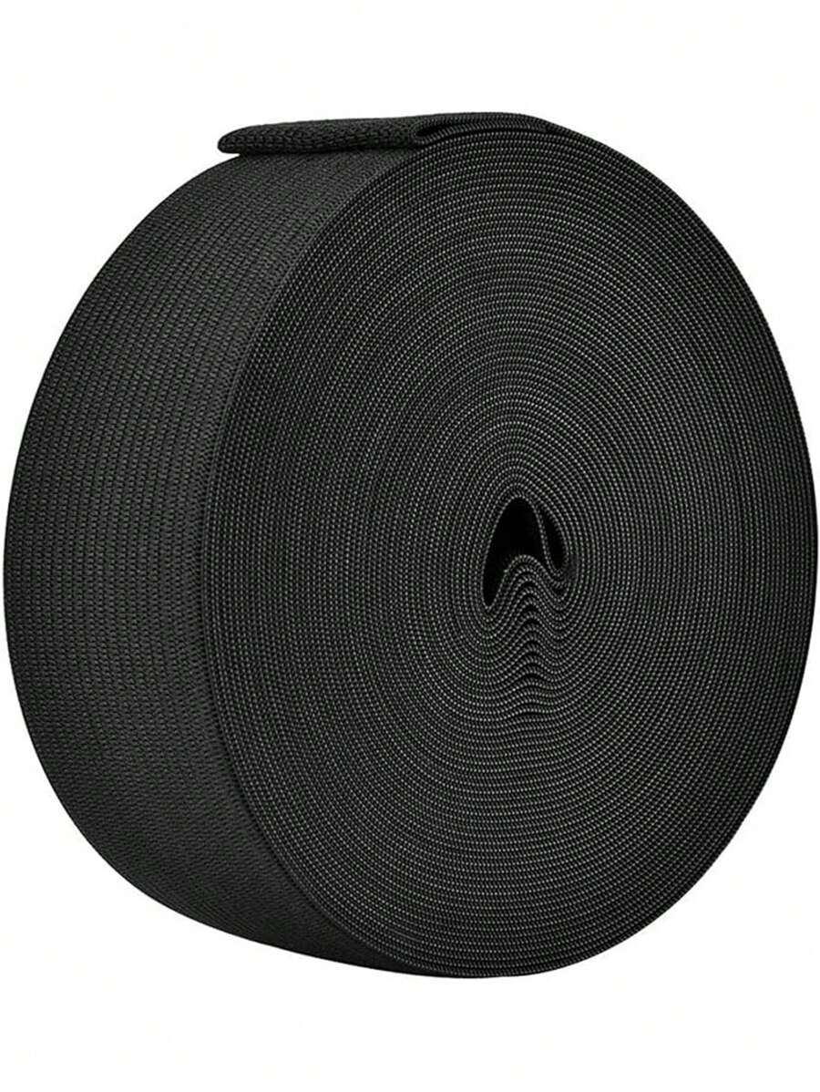 Fita Elástica em Rolo Preto para Costura Para Perucas, Cintos, Roupas Íntimas, Sapatos, Lençóis, Artesanatos e Projetos DIY (3cm x 6 jardas, Preto)