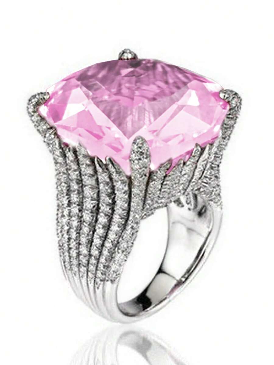 1 pieza Anillo de circonita cúbica de moda para mujer para boda, compromiso, fiesta, joyería, regalo del Día de la Madre, regalo