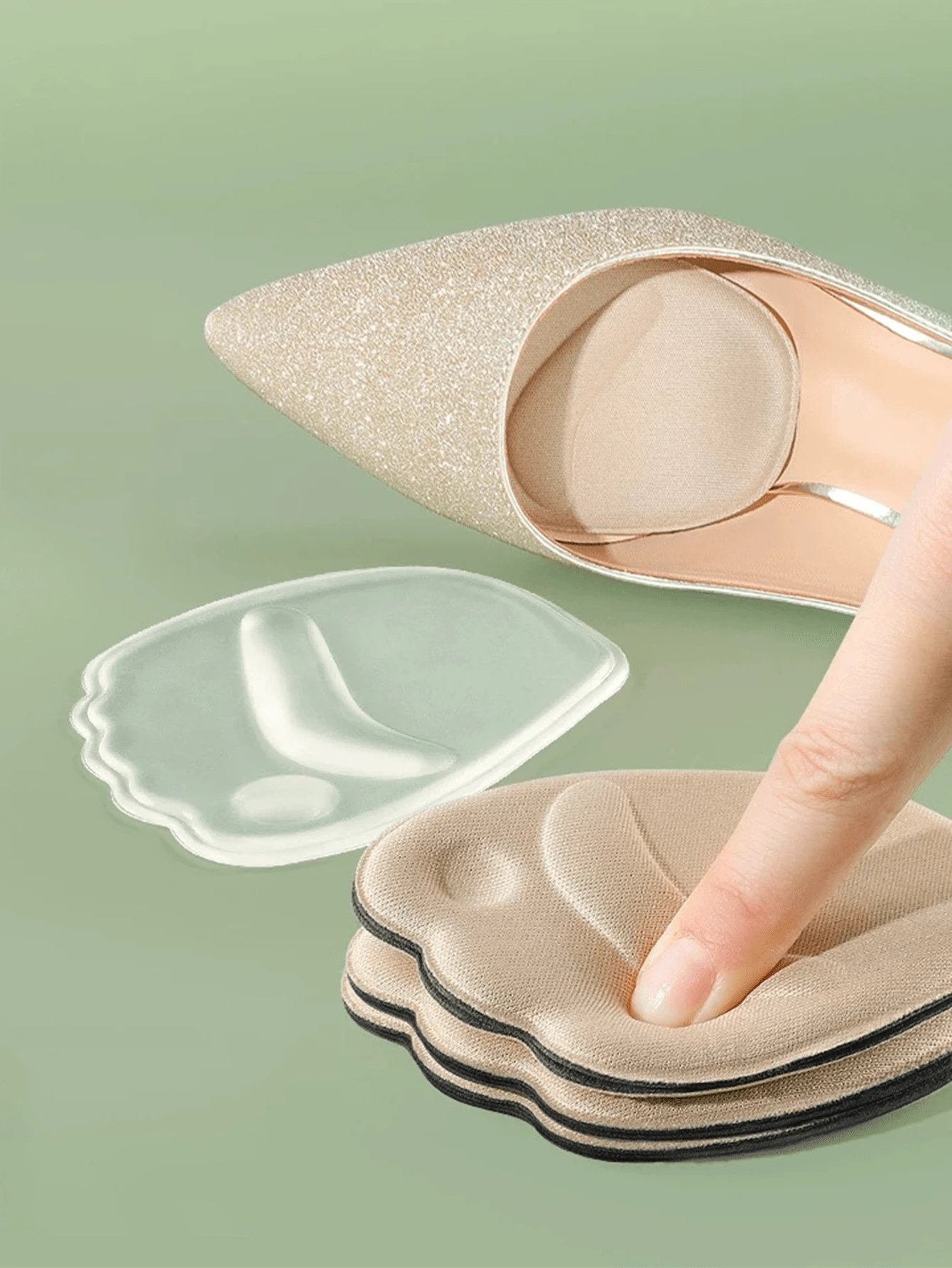 Anti-Pain Soft Forefoot Insole Half Pad For Women High Heel Shoes, Silicone Gel Shoe Inserts
