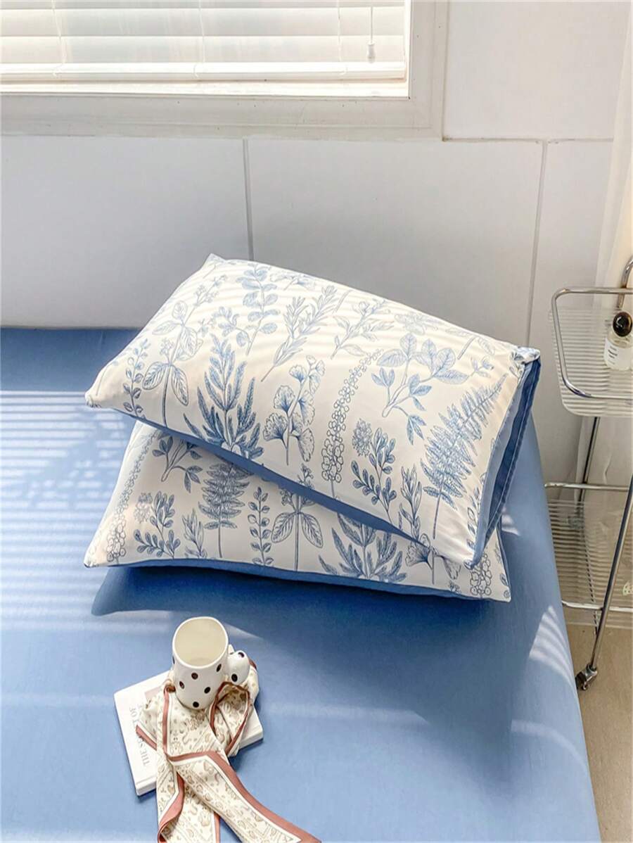 Taie d'oreiller imprimée réactive en polyester MXG, 1 pièce (couleur aléatoire)