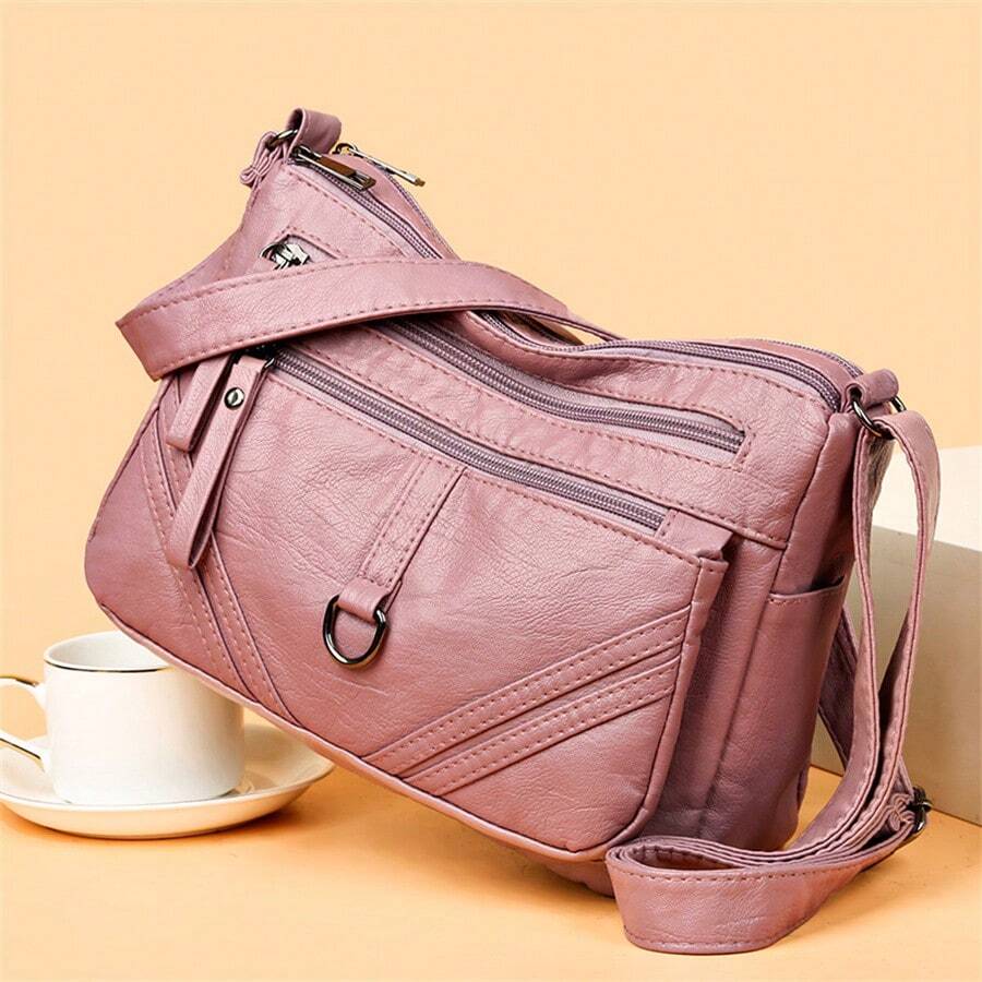 Bolso de mano de mujer de PU de moda nuevo 2023, versátil, para madres de mediana edad y ancianas, bolso amplio con correa para el hombro