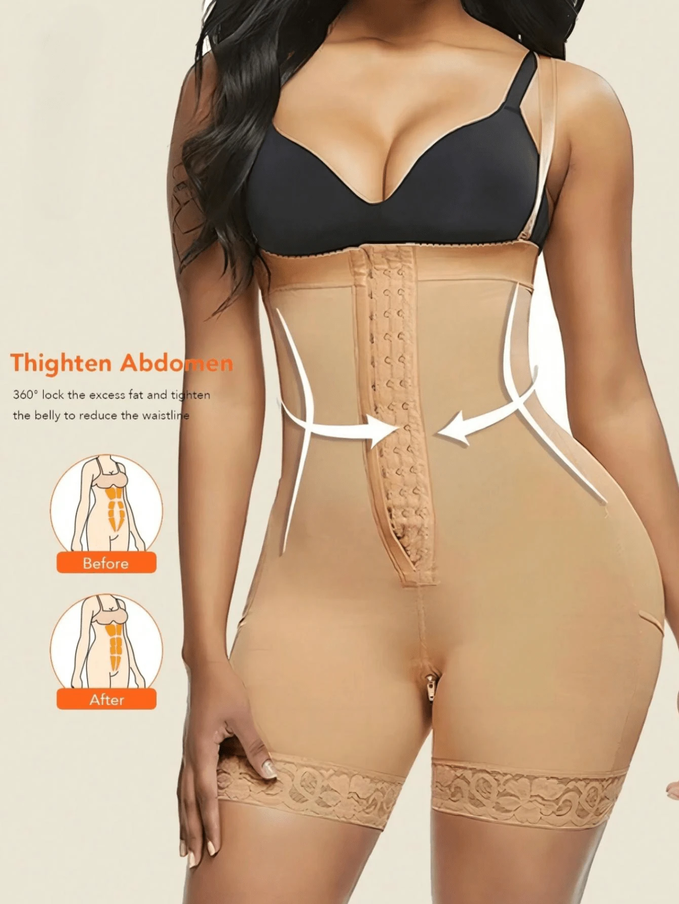 1 PIEZA Body de compresión moldeadora de talla grande Cintura alta Body Shaper Control de abdomen Faja Short Cinturón moldeador Faja, Panty
