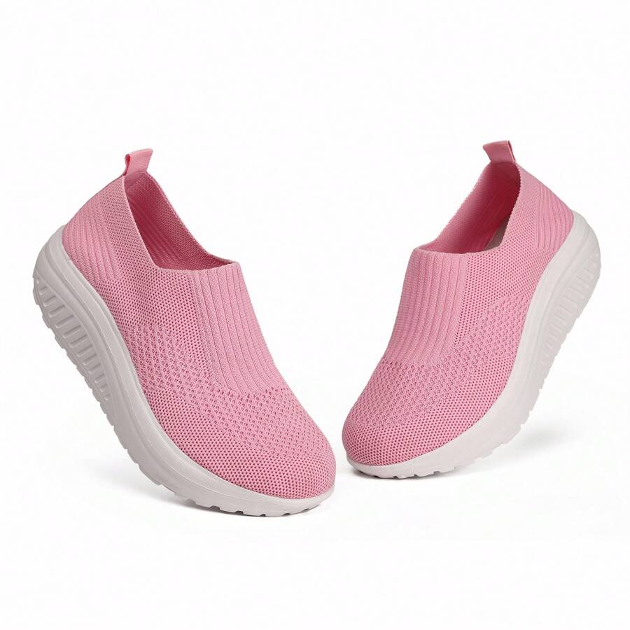 Women's Slip On Breathable Walking Shoes Comfort Fitness Wedge Platform Sneakers Quick Upgrade Sneaker