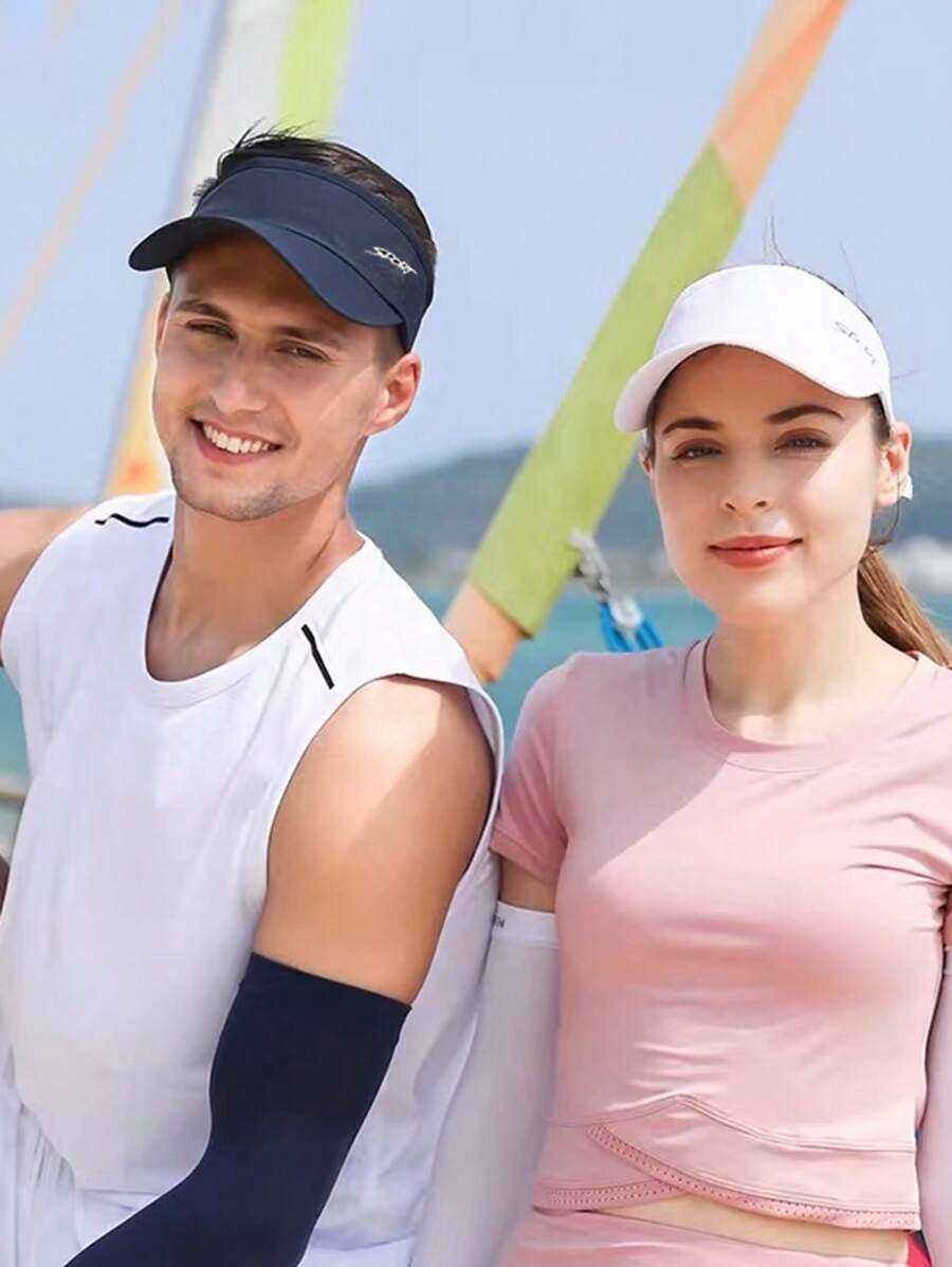 1 Stück Unisex Sommer Sonnenhut mit gesticktem Buchstaben SPORT, schnelltrocknend, verstellbar, atmungsaktiv, Outdoor-Kappe für Laufen, Reisen, Wandern und Radfahren