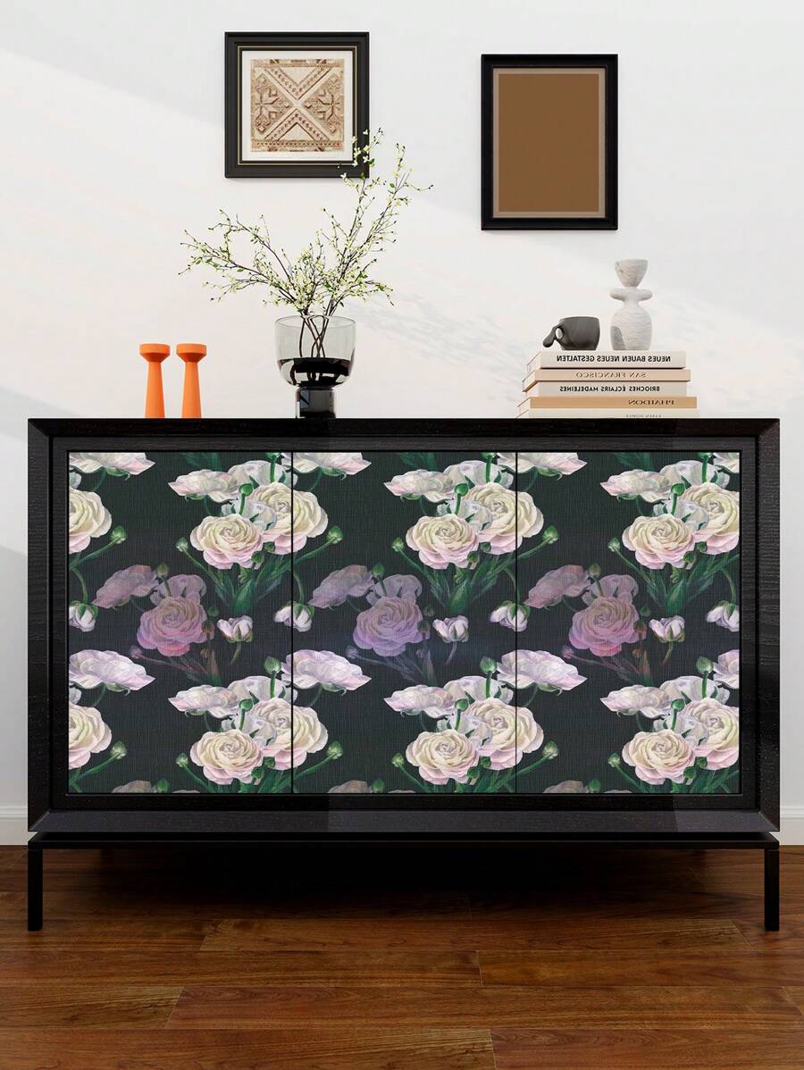 1 rollo 44,5cm Papel tapiz floral retro, despegar y pegar, adecuado para decoración de fiestas, dormitorios, gabinetes, etiquetas decorativas removibles