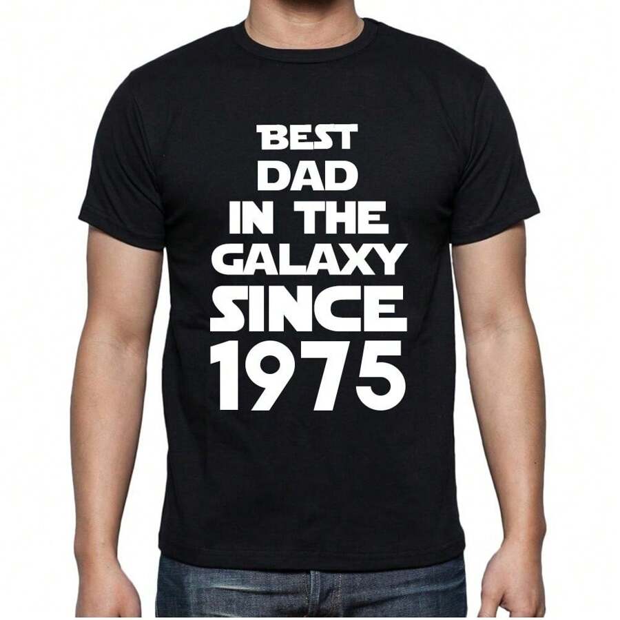 T-shirt da uomo Il miglior papà della galassia dal 1975 – Il miglior papà della galassia dal 1975 – Maglietta grafica di 49 anni Idea regalo per il 49° compleanno Vintage anno 1975 Nuovo