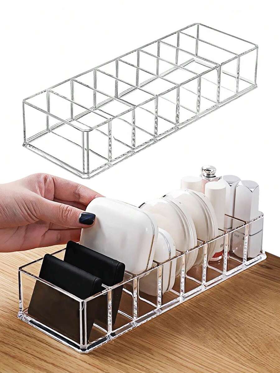 klimonla 1 pieza Organizador cosmético transparente acrílico para escritorio con cajón a prueba de polvo para almacenamiento de polvo compacto, paleta cosmética, caja de herramientas de maquillaje y expositor, organizadores para maquillaje organizador belleza caja almacenamiento comestica caja maquillaje