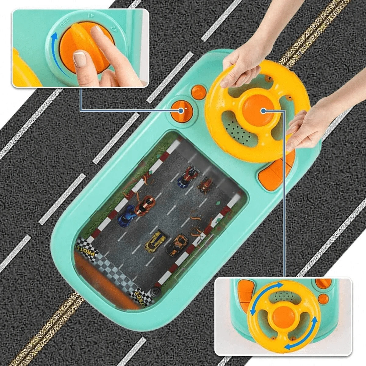 Volan interactiv pentru copii Conducere Jucărie cu volan Jucării muzicale Volan Jucării educaționale Simulate Jocuri de simulare Conducere Jucărie Mașină de curse pentru copii mici Jucării pentru băieți Fete (Mașină de curse)
