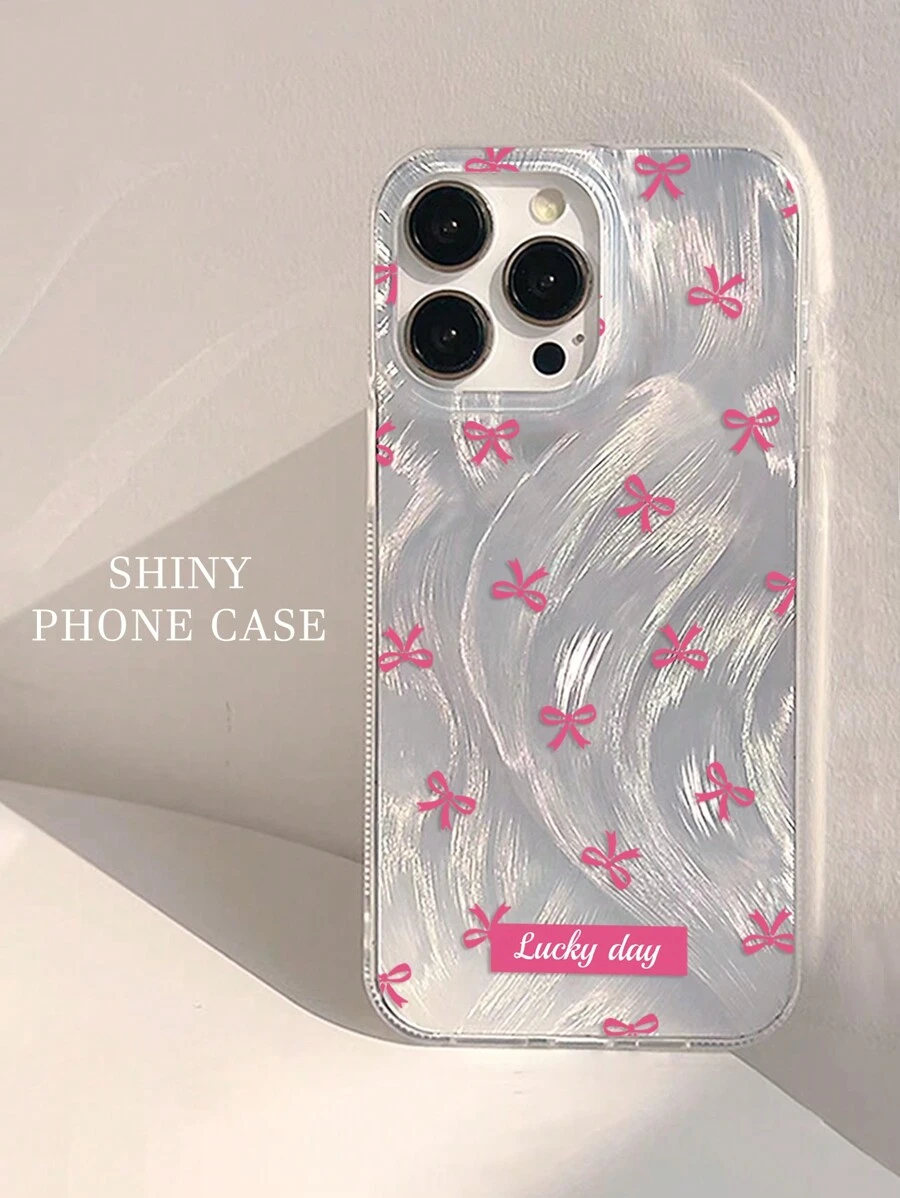 1pc Minimalist Cool Pattern Bowknot Phone Case