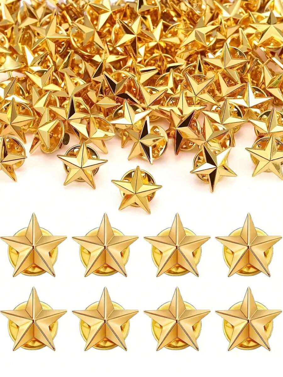 4pcs/Set Small Size Alloy Star Fashion Brooch Pin For Clothing Bag Hat Decoration Pin For Clothes Bag Charm Backpack For School