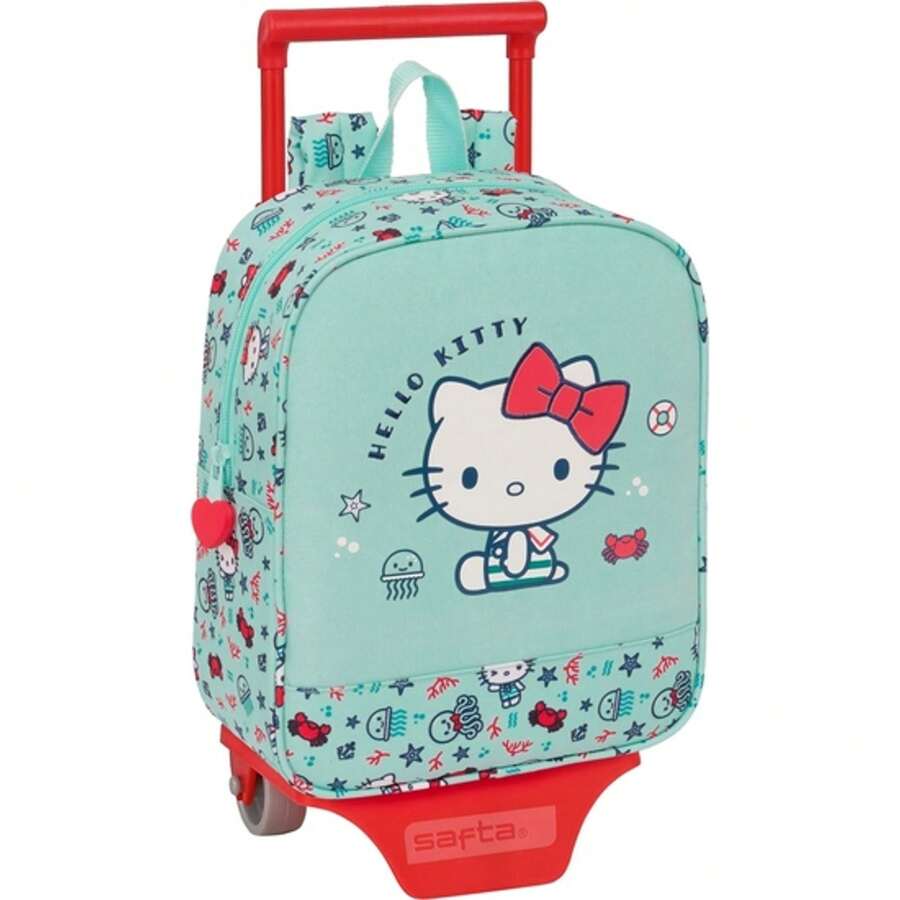Sanrio | RUGZAK MET TROLLEY 805 HELLO KITTY "SEA LOVERS" - Officieel gelicentieerde rugzak met trolley - Praktische en veelzijdige rugzak - Stevige en duurzame rugzak - Modern en functioneel ontwerp