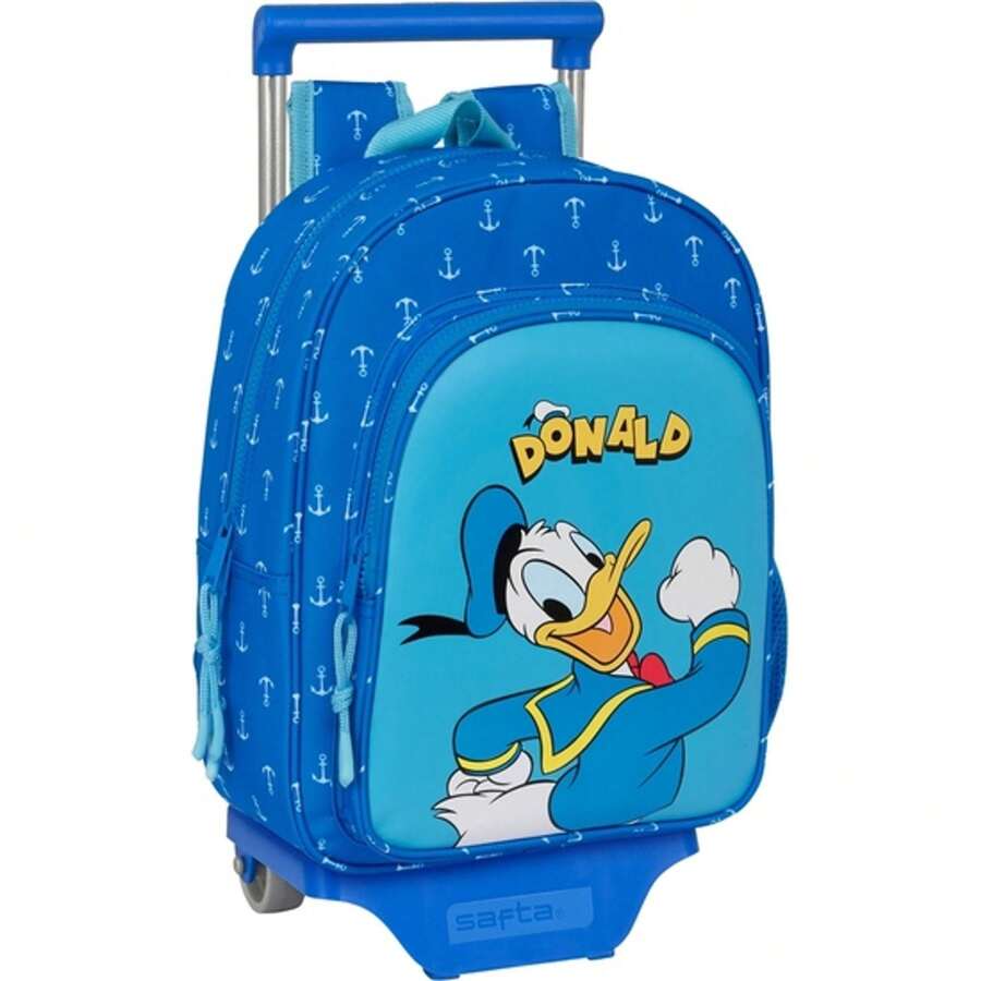 Disney | SAC À DOS AVEC TROLLEY 705 DONALD CHILDREN - Sac à dos avec chariot sous licence officielle - Sac à dos pratique et polyvalent - Sac à dos résistant et durable - Design moderne et fonctionnel