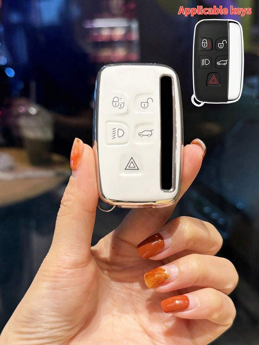 1pc TPU Material Key Shell Designed For Special Car Model - Suitable For Land Rover Range Rover Velar/Defender/Discovery 2- 5 Button Car Key Protective Cover